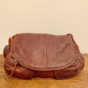 Lucky brand vintage inspired brown shoulder bag